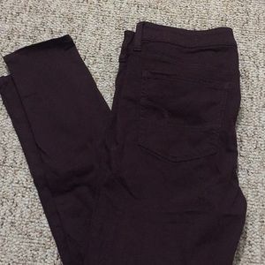 burgundy hi rise jegging - super stretch